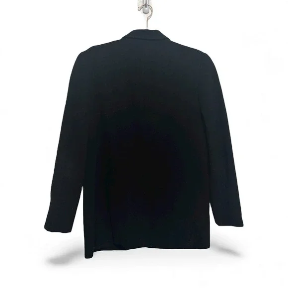Vintage Wool and Cashmere One-Button Women's Blazer Black Sz Large - Picture 2 of 10